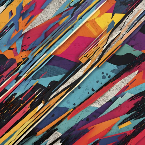 Pop art styled music album illustration featuring abstract crayon patterns and erratic lines in