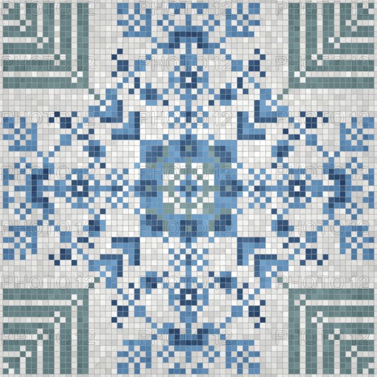 Mosaic tiles background, seamless vector pattern