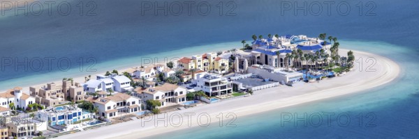 Luxury villas for sale on The Palm Jumeirah panoramic man-made island with beach in Dubai, United