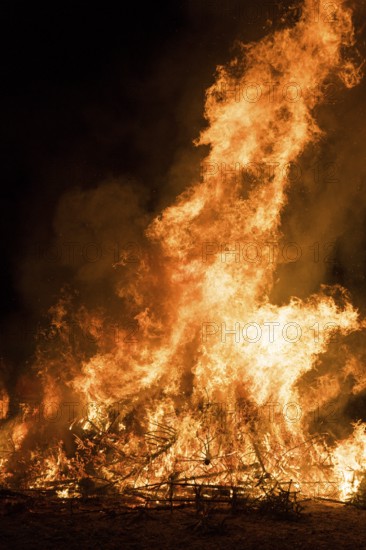 Environmental pollution, fire from discarded Christmas trees, Ostfildern-Plieningen,