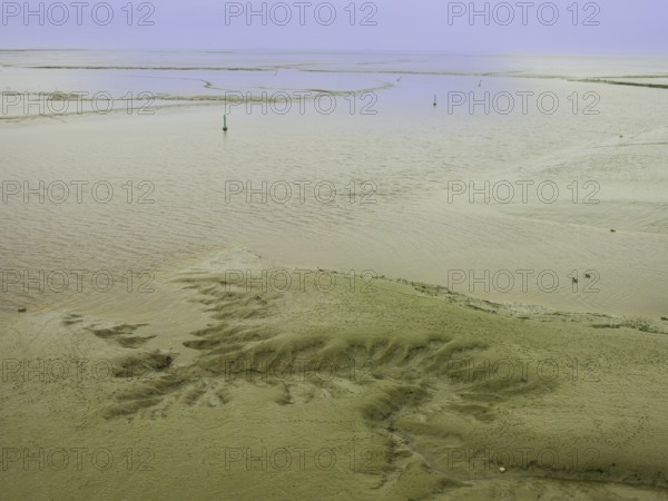 Low tide, mudflats, Dollart, Nieuwe Statenzijl, Netherlands
