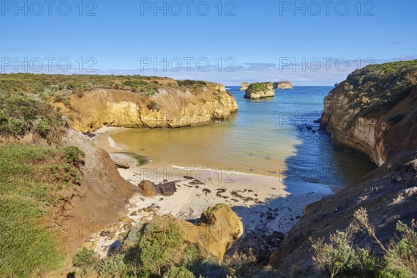 Landscape of the Bay of Islands (Warrnambool) next to the Great Ocean Road in spring, Victoria,