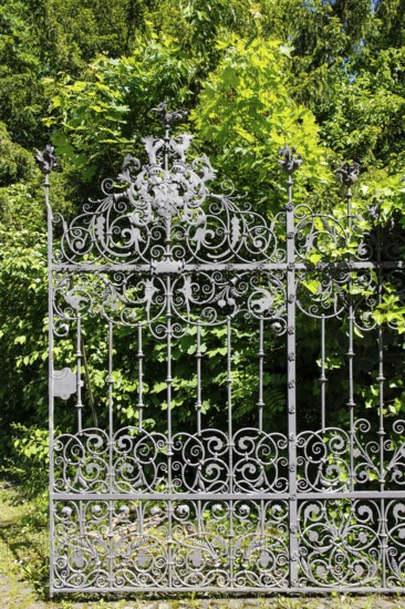 Coat of arms, fence, decorated, Varbüler Castle, Hemmingen Castle, former seat of the barons of