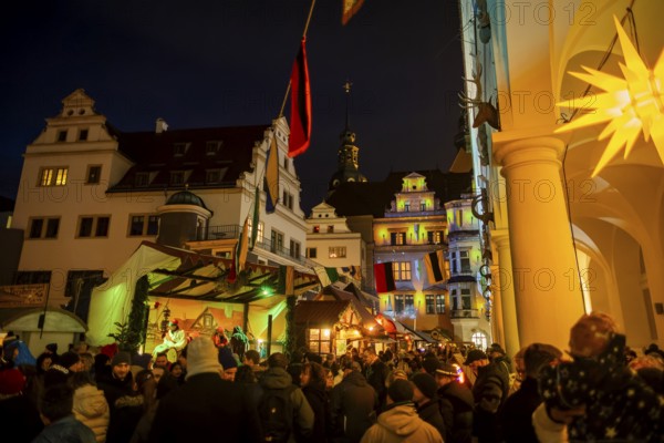 Historic Christmas Market in the Stable Courtyard of the Royal Palace, Dresden, Saxony, Germany,