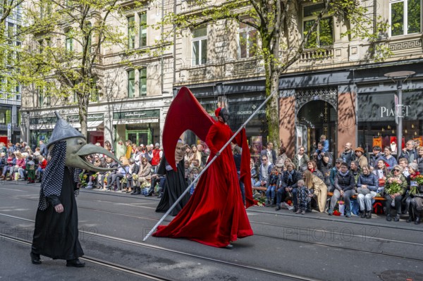 Costumed participants of the guest canton Schwyz, parade of the historically costumed guildsmen,