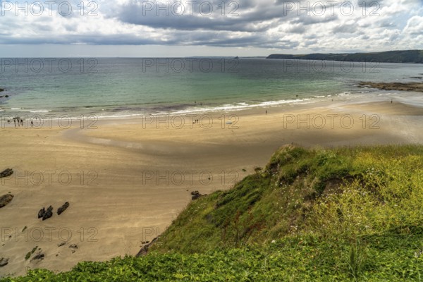 Porthluney Bay beach, St Austell, Cornwall, England, Great Britain