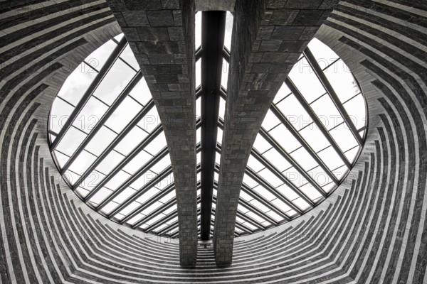 Chiesa di San Giovanni Battista, interior view, architect Mario Botta, Mogno, near Fusio,