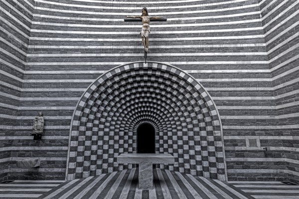 Chiesa di San Giovanni Battista, interior view, architect Mario Botta, Mogno, near Fusio,