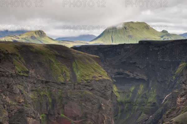 Markarfljótsgljúfur, Markarfljót Canyon near Emstrur, Laugavegur, in the back right the mountain