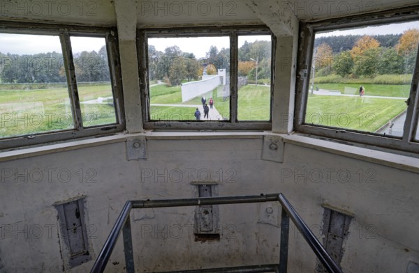 View from the GDR observation tower in the Mödlareuth German-German Museum, with a detailed replica