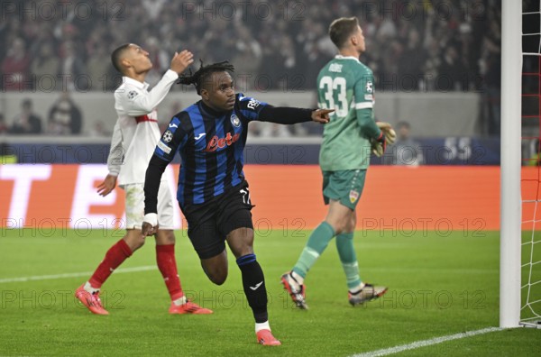 Goal celebration Ademola Lookman Atalanta BC Bergamo (11) Enzo Millot VfB Stuttgart (08) Goalkeeper