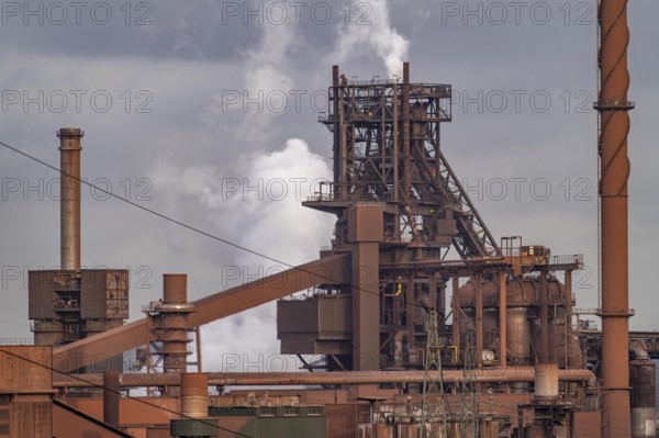 The Thyssenkrupp Steel steelworks in Duisburg-Marxloh, on the Rhine, Blast Furnace 1, Black Giant,