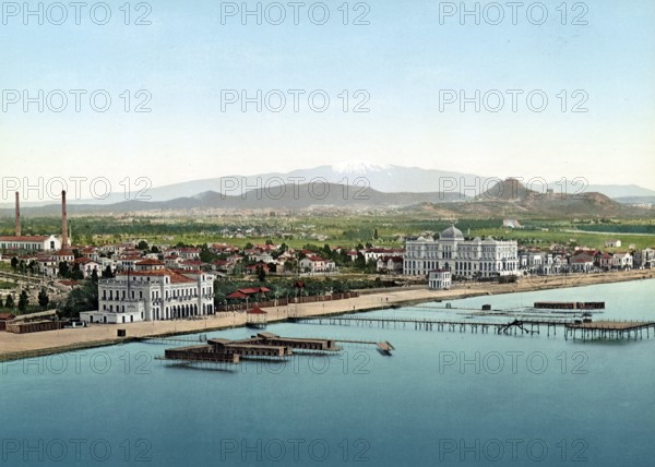 General view of Phalere, Phalerum or Phaleron, Greece, 1890, Historic, digitally restored