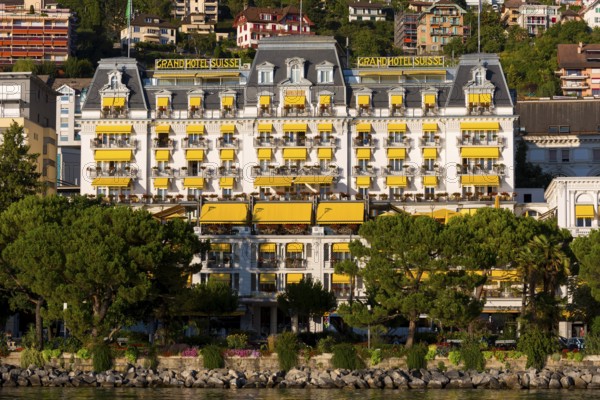 Montreux on Lake Geneva, travel, holiday, hotel, Grand Hotel, Alps, summer, canton, city,