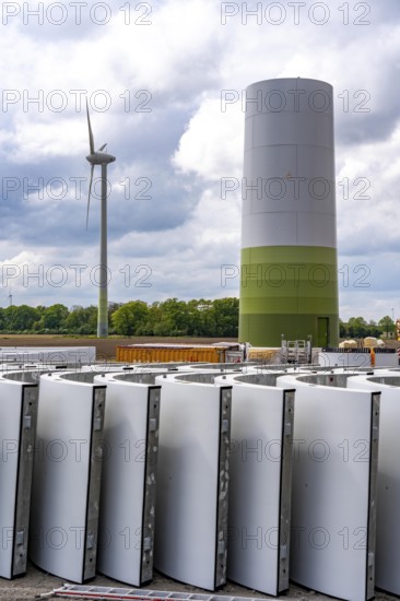 Wind turbine repowering, in the Issum-Oermten wind farm, 9 wind turbines in operation for over 20
