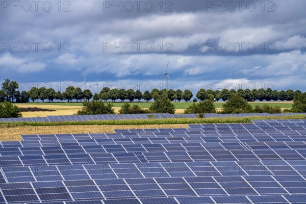 Solar park near Morschheim, part of the municipality of Kirchheimbolanden, Rhineland-Palatinate,