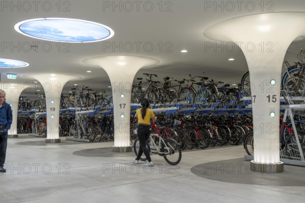 New bicycle car park at Amsterdam Central station, Stationsplein, space for around 7000 bicycles,