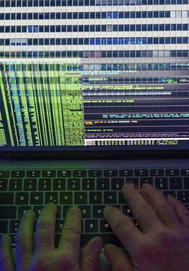 Symbolic image hacker, cyber attack on public buildings, administrations, institutions, town hall,