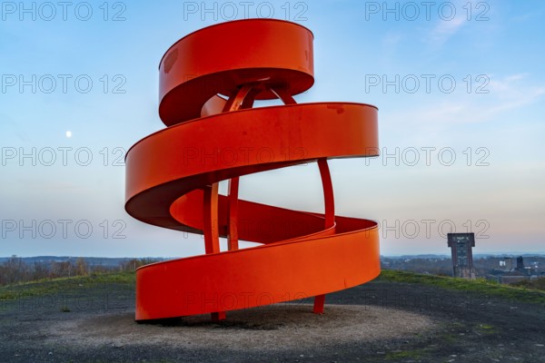 Sculpture Haldenzeichen, observation tower, Humbert spoil tip, part of the Lippepark in Hamm, 5