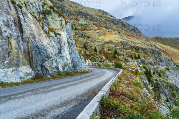 France, region Auvergne-Rhône-Alpes, Savoier Alps, Departement Savoie, road to pass Col de la Croix