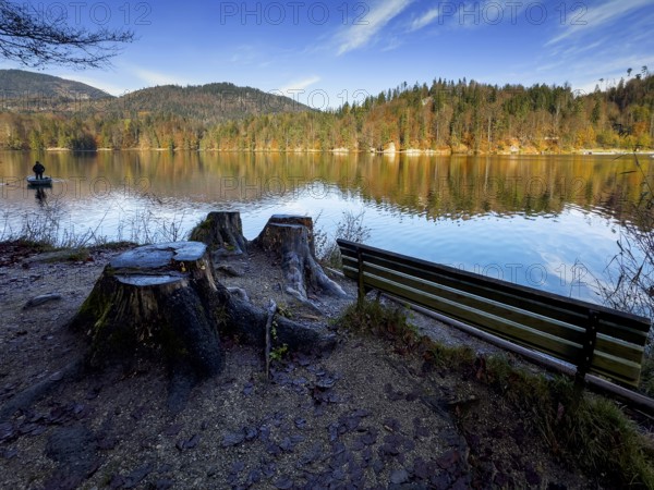 Autumn atmosphere at Hechtsee lake near Kufstein, Tyrol, Austria, Europe