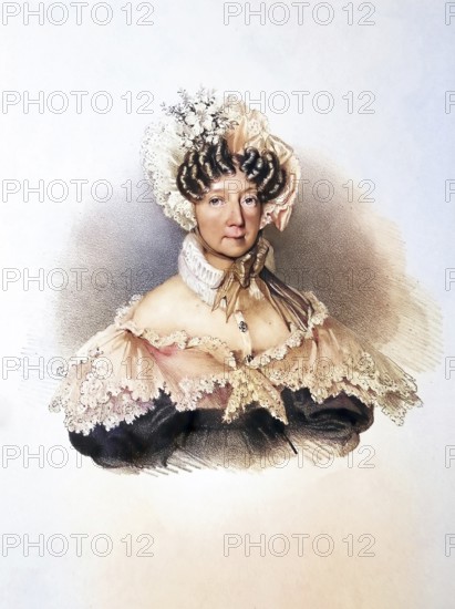 Josefine Gräfin Wallis (1805-1874), Historical, digitally restored reproduction from a 19th century