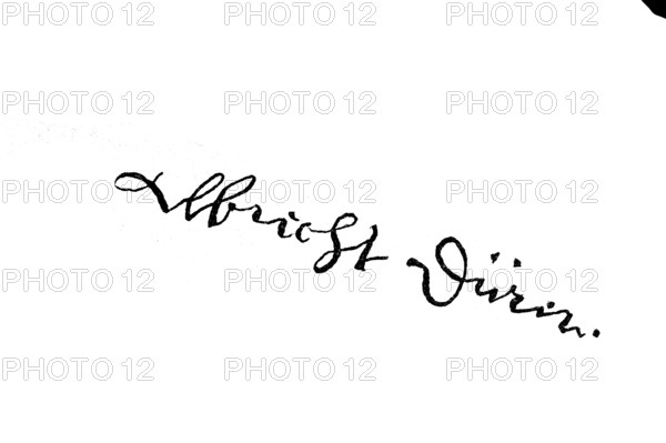 Signature, manuscript by Abrecht Dürer, historical, digital reproduction of an original from the