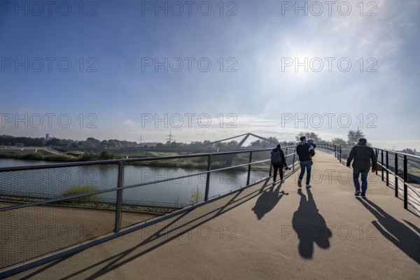 New bridge over the Rhine-Herne Canal and the Emscher, leap over the Emscher, bicycle and