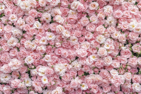 Pink roses background flowers pattern from above Valentine's Day Birthday Mother's Day Women's Day