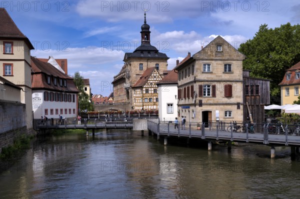 Lower Mill Bridge, Versicherungskammer Bayern, Upper Bridge, Old Town Hall, Regnitz, historic old