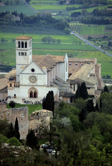 The church of Santa Maria Maggiore, baptistery of St Francis of Assisi, Assisi, Umbria, Italy,