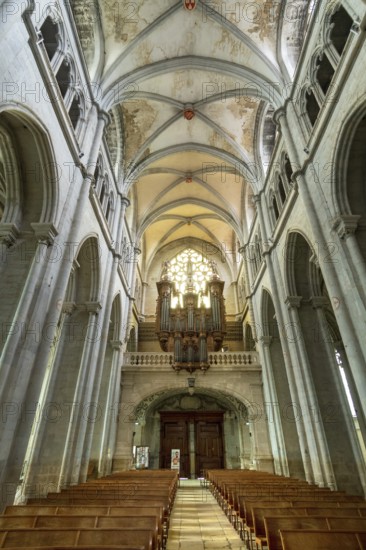 Saint-Antoine l'Abbaye labeled Les Plus Beaux Villages de France. Interior of the Abbey Church