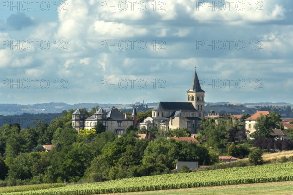 Augnat village in the Limagne plain, Puy de Dome, Auvergne-Rhone-Alpes, France, Europe