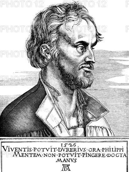 Portrait, Philipp Melanchton (1497-1560), preacher in the Wittenberg town church, Holy Mass in
