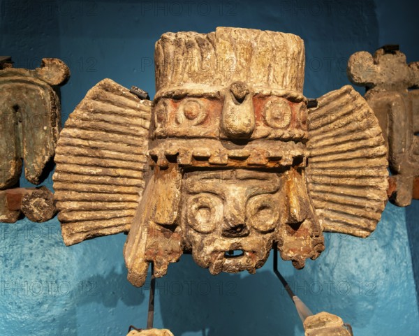 Brazier depicting Tlaloc, god of rain, archaeological site and museum of Templo Mayor, Mexico City,