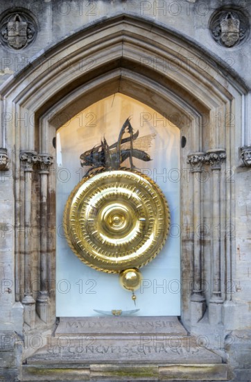 The Corpus Clock or Grasshopper Clock by John Taylor 2008, Corpus Christi College, Cambridge,