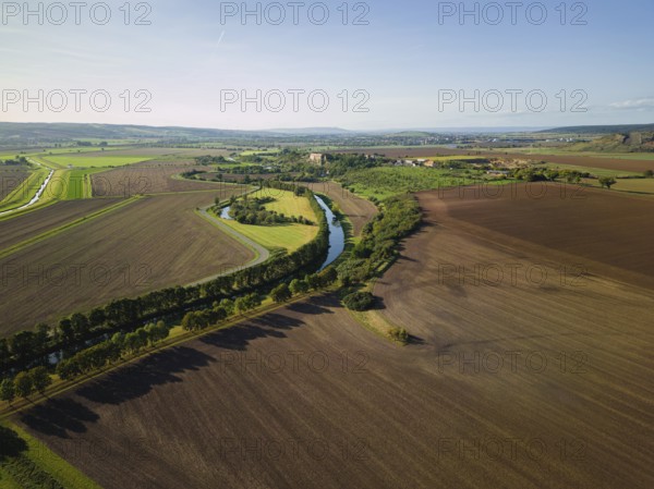 River Unstrut between Wendelstein and Memleben, Wendelstein, Saxony-Anhalt, Germany, Europe