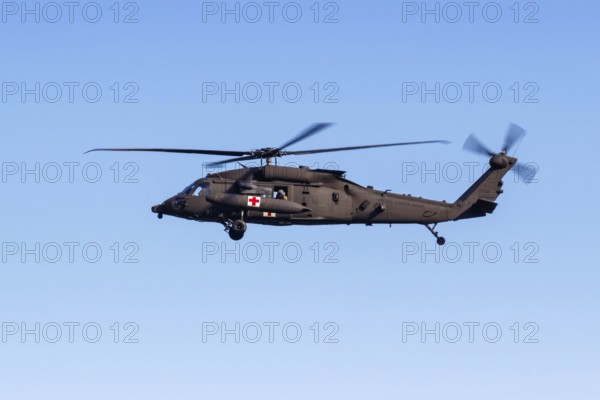 A Sikorsky Blackhawk helicopter of the US Air Force with the registration number 20-21132 at Split
