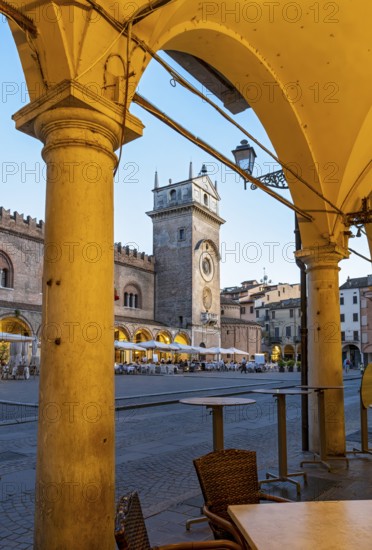 Torre Dell'Orologio, Piazza delle Erbe, Mantua, Mantova, Italy, Europe