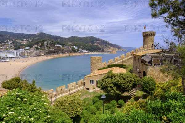 Torre d'en Joanàs, city wall, Tossa de Mar, Costa Brava, Catalonia, Spain, Europe