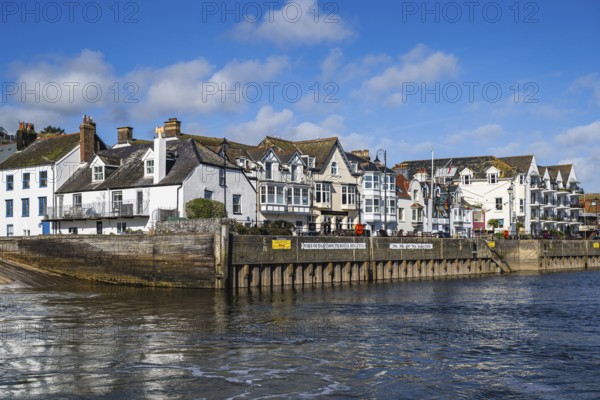 View of Dartmouth from Kingswear over River Dart, Devon, England, United Kingdom, Europe