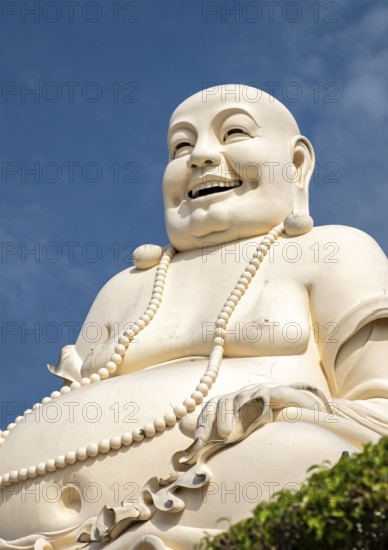 Statue of Budai - Laughing Buddha, Vinh Trang Temple, My Tho, Mekong Delta, Vietnam, Asia