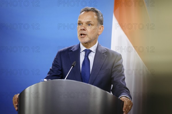 Caspar Veldkamp, Foreign Minister of the Netherlands, at a press conference at the Federal Foreign