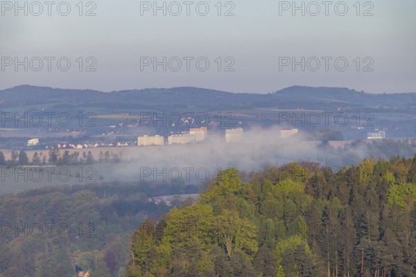 Sunrise in Saxon Switzerland, Rathen, Saxony, Germany, Europe