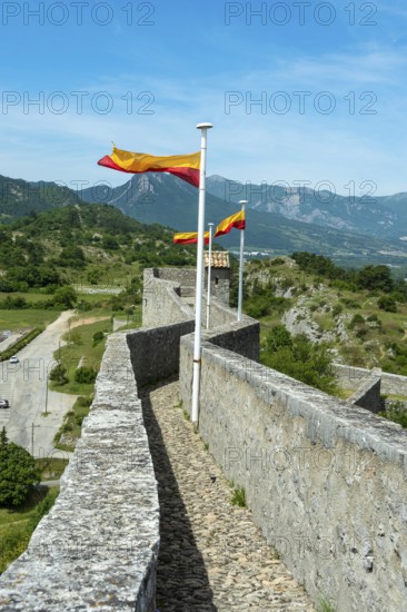 Sisteron. Upper rampart, 13th century walkway of the Citadel, Alpes-de-Haute-Provence.