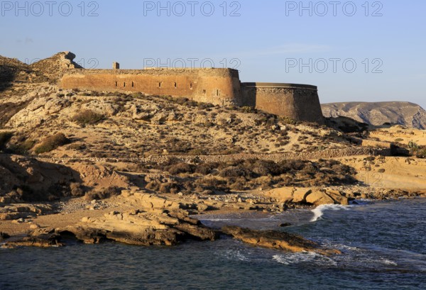 Castillo de San Ramon, near Rodalquilar, Cabo de Gata natural park, Almeria, Spain, Europe