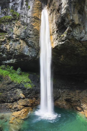 Waterfall on the Klausen Pass, Glarus, Switzerland, Europe