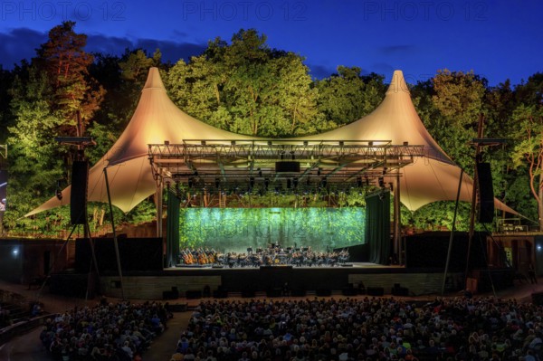 West-Eastern Divan Orchestra with conductor Daniel Barenboim live at the Berlin Waldbühne on 09.08