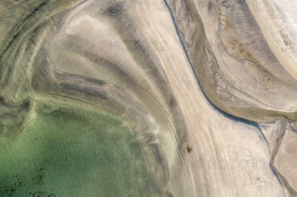 Aerial view beach Ersfjordstranden, fjord Ersfjord, northern Norway, Norway, Europe