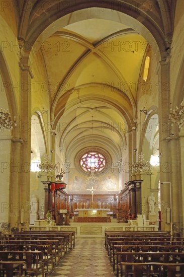 Interior view of the baroque church, Sainte-Marie-de-la-Seds, Ste, Toulon, Var, Provence, France,